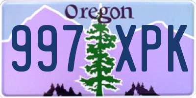 OR license plate 997XPK