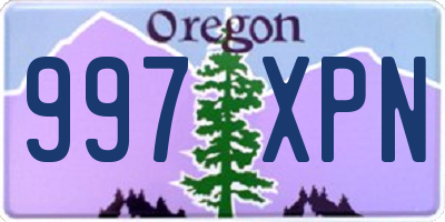 OR license plate 997XPN
