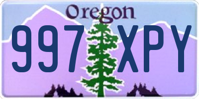 OR license plate 997XPY