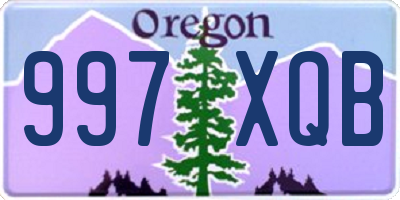 OR license plate 997XQB