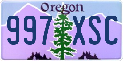 OR license plate 997XSC