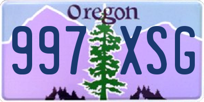 OR license plate 997XSG