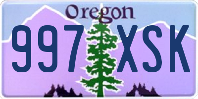 OR license plate 997XSK