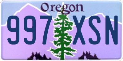 OR license plate 997XSN