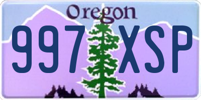 OR license plate 997XSP