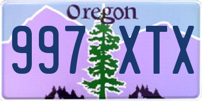 OR license plate 997XTX