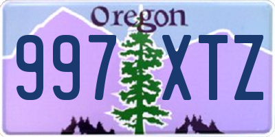 OR license plate 997XTZ