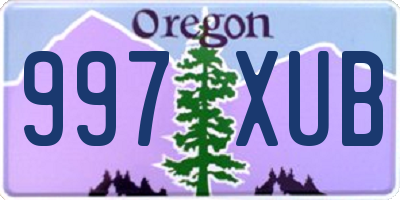 OR license plate 997XUB