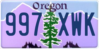 OR license plate 997XWK