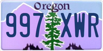 OR license plate 997XWR