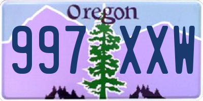 OR license plate 997XXW