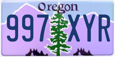 OR license plate 997XYR