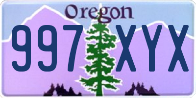 OR license plate 997XYX