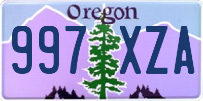 OR license plate 997XZA