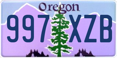 OR license plate 997XZB