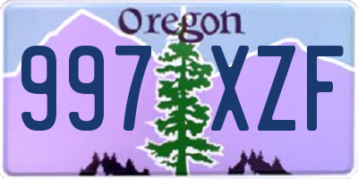 OR license plate 997XZF