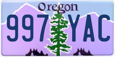 OR license plate 997YAC