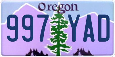 OR license plate 997YAD