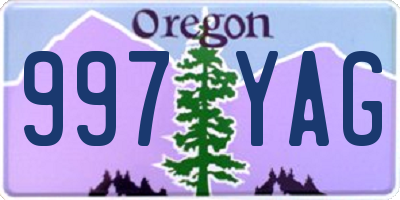 OR license plate 997YAG