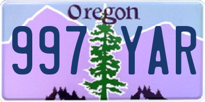 OR license plate 997YAR