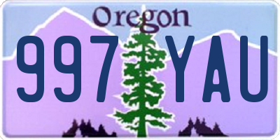 OR license plate 997YAU