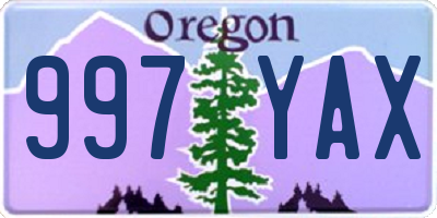 OR license plate 997YAX