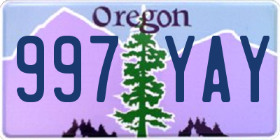 OR license plate 997YAY