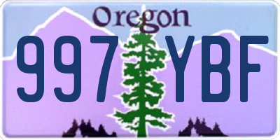 OR license plate 997YBF