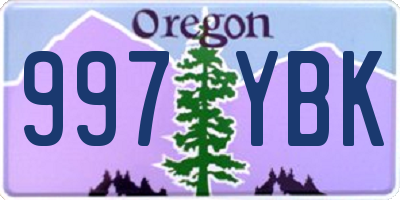 OR license plate 997YBK