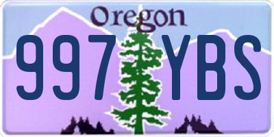 OR license plate 997YBS