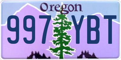 OR license plate 997YBT