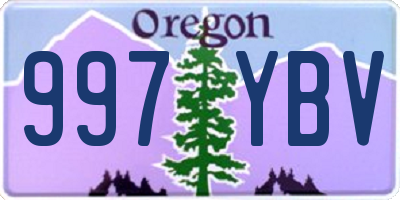 OR license plate 997YBV