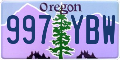 OR license plate 997YBW