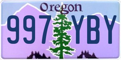 OR license plate 997YBY