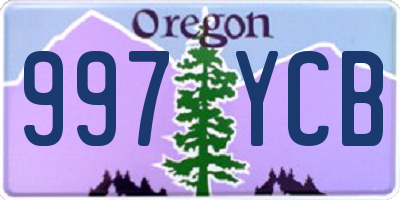 OR license plate 997YCB
