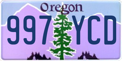 OR license plate 997YCD