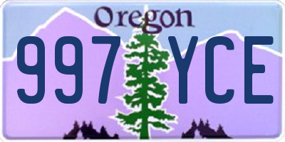 OR license plate 997YCE