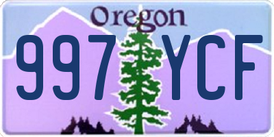 OR license plate 997YCF