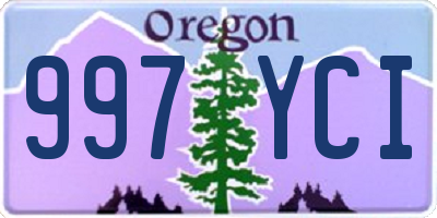 OR license plate 997YCI