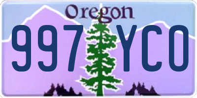 OR license plate 997YCO