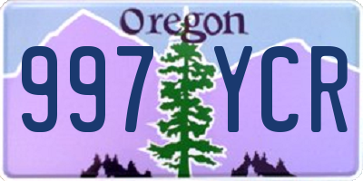 OR license plate 997YCR