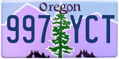 OR license plate 997YCT