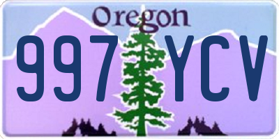 OR license plate 997YCV