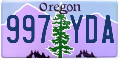 OR license plate 997YDA