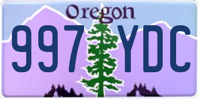 OR license plate 997YDC