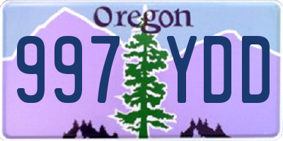 OR license plate 997YDD