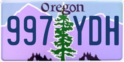 OR license plate 997YDH