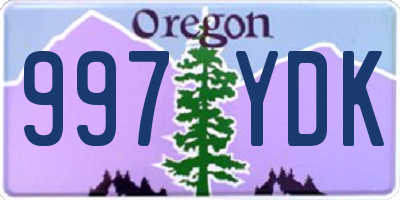 OR license plate 997YDK