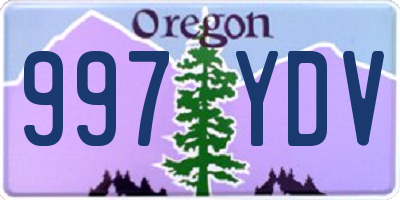 OR license plate 997YDV