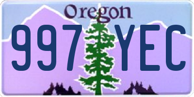 OR license plate 997YEC